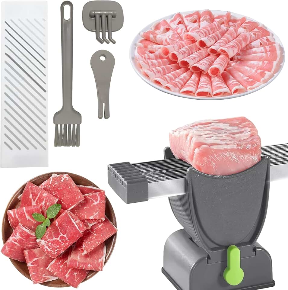 Trancheuse manuelle - préparation viande et légumes - découpe précise, usage polyvalent