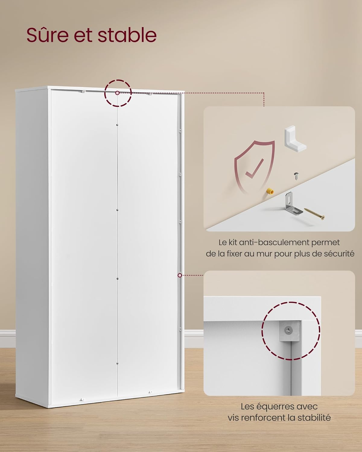VASAGLE - bibliothèque 8 compartiments, blanc nuage, LBC24WT