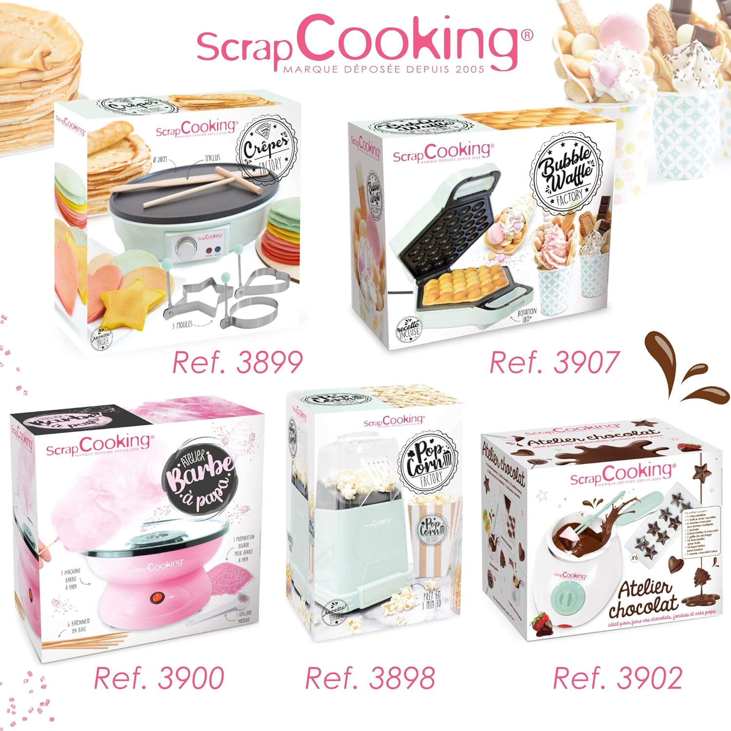 ScrapCooking - Churros Factory, plaque antiadhésive, rotation 180°, recette incluse, 3888