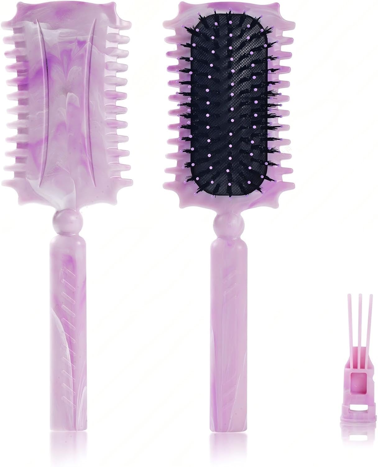 Brosse coiffante - modèle violet - nettoyage à griffes - pour boucles définies et fixation cheveux