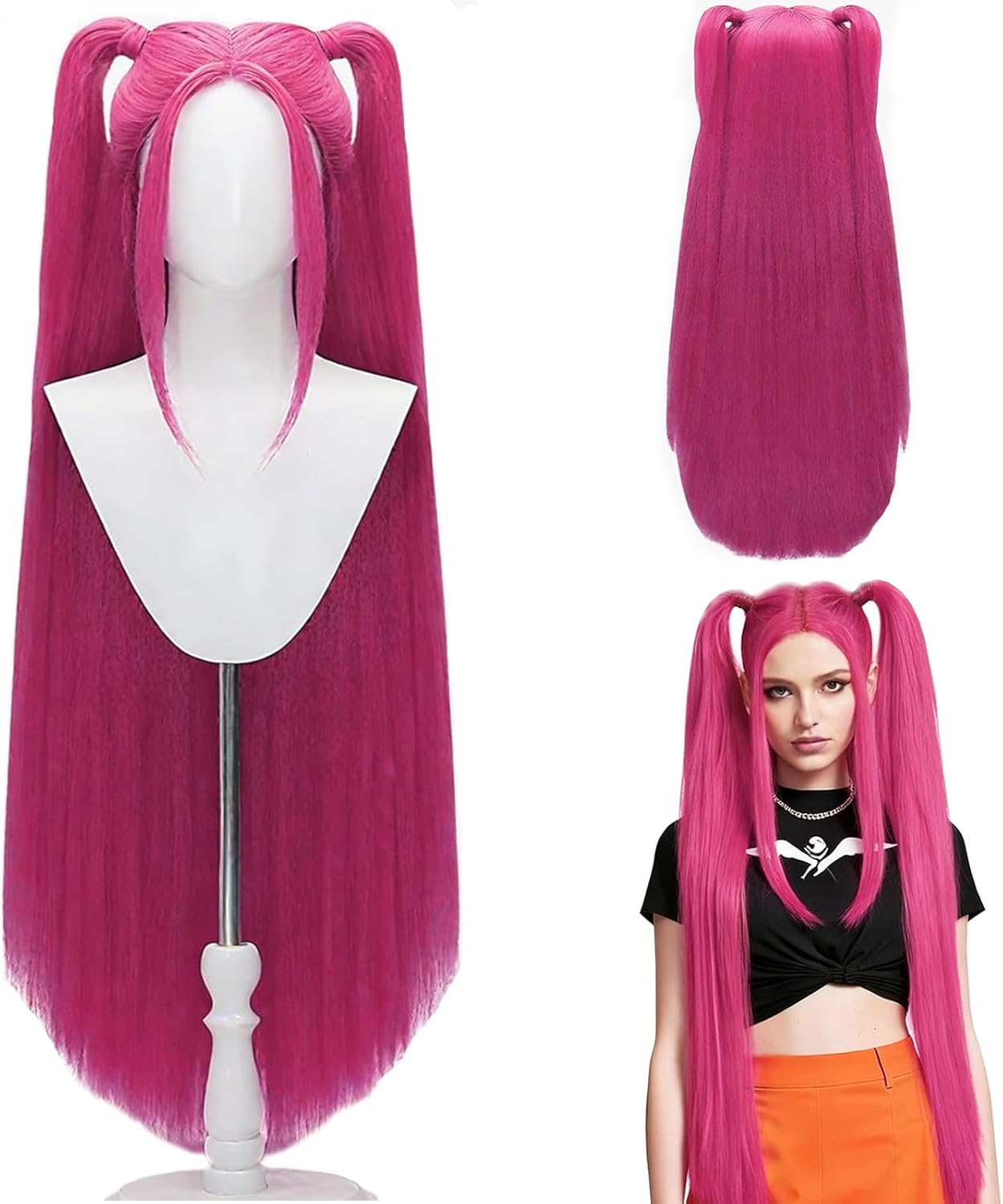 Perruque cosplay enfant - longue violette - festival, Halloween, fête