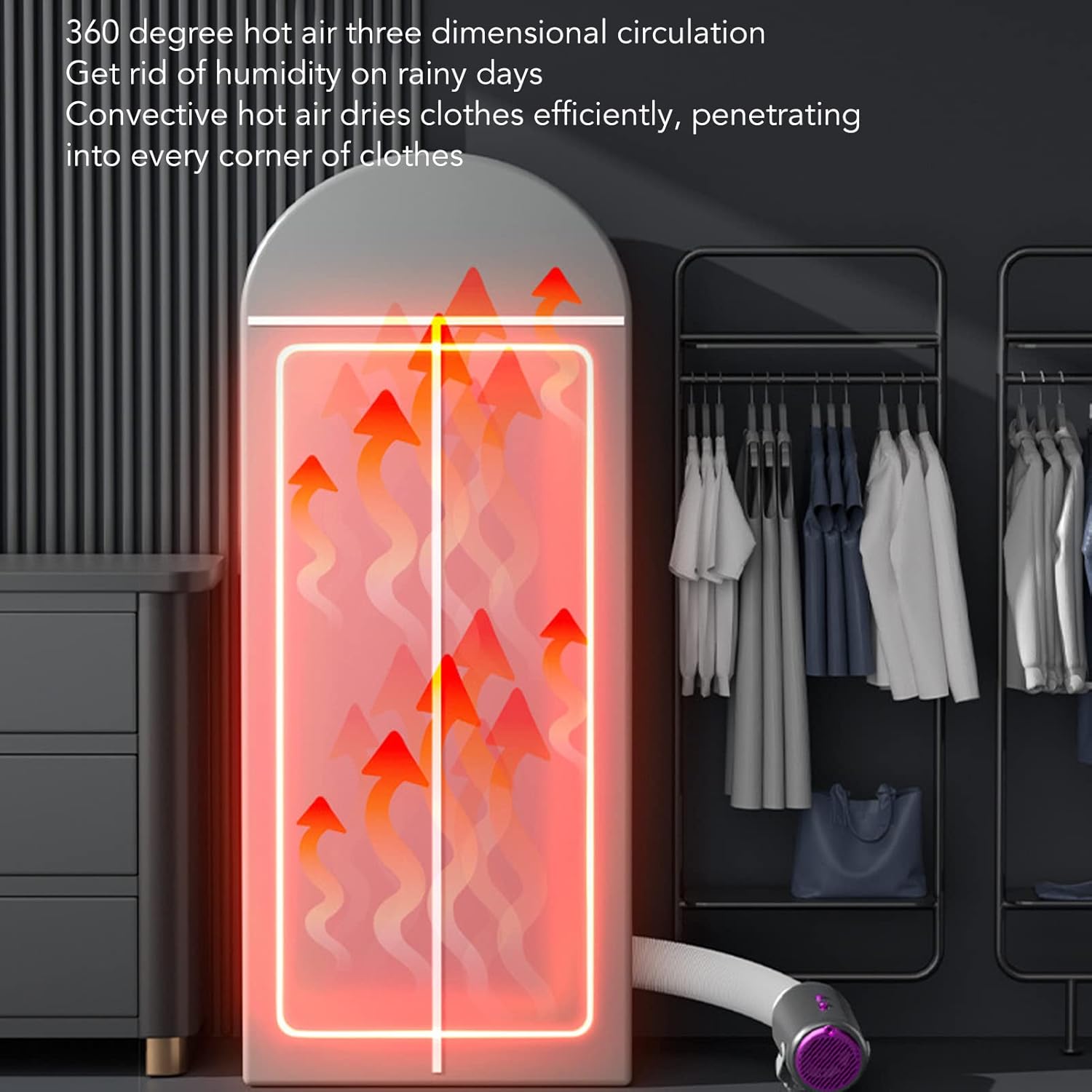 Sèche-linge portable - mini sécheuse compacte - housse tissu, idéal vêtements et chaussettes