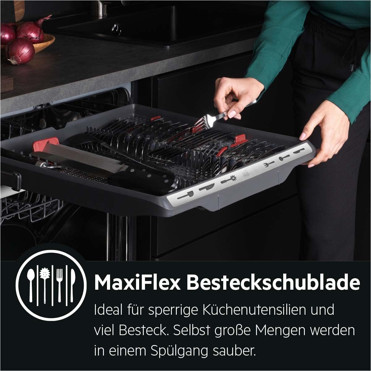 AEG - lave-vaisselle série 7000, 60 cm, silencieux, classe C, tiroir à couverts