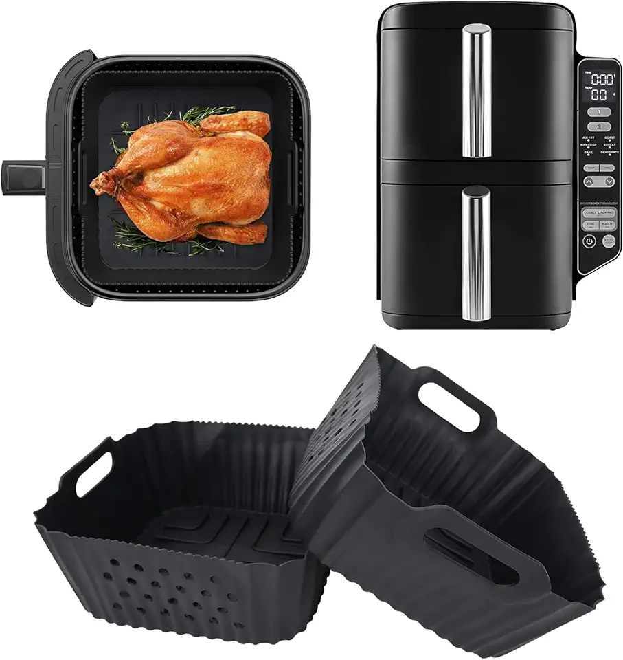 Moule silicone air fryer - compatible Ninja Double Stack 7,6L - réutilisable, extra haute - SL300EU