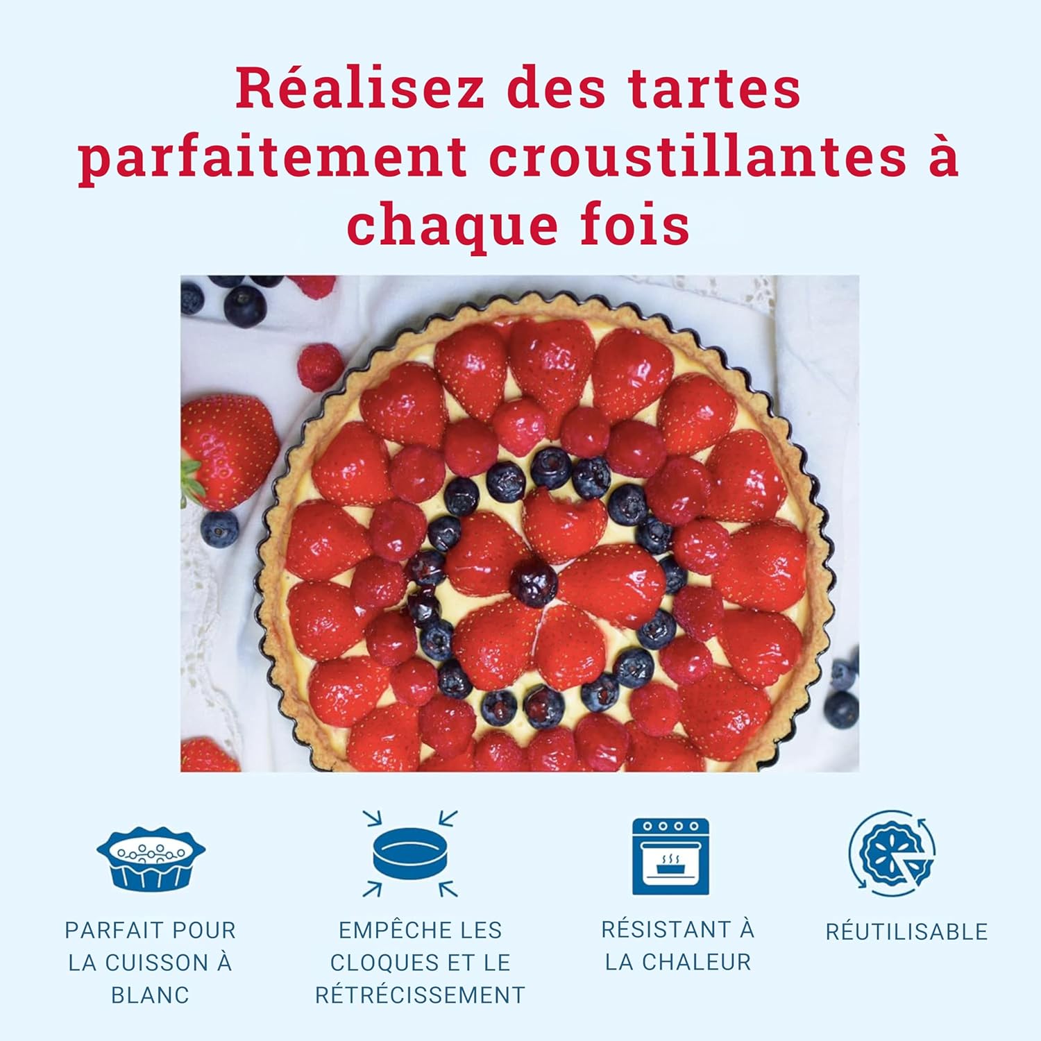 Tala - Billes de cuisson en céramique - 700g Ø32cm - réutilisables, résistantes à la chaleur