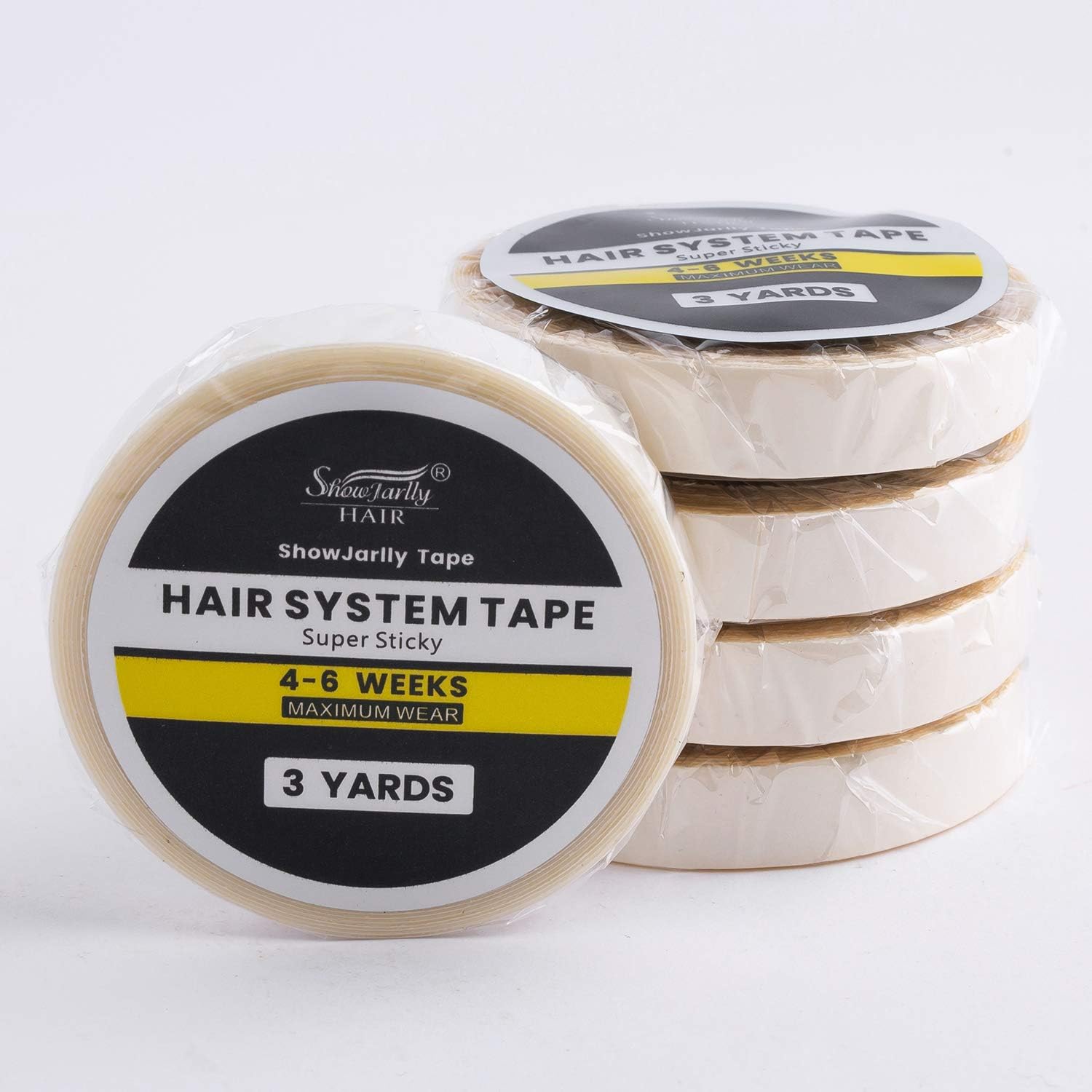 ShowJarlly - rouleau de ruban adhésif lace - 0.8cm x 3 yards - transparent, extra fort, remplacement extension cheveux
