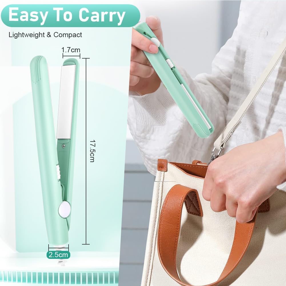 LOPHE - Mini fer à lisser 2 en 1 - compact, chauffe rapide 10s, 110-220V