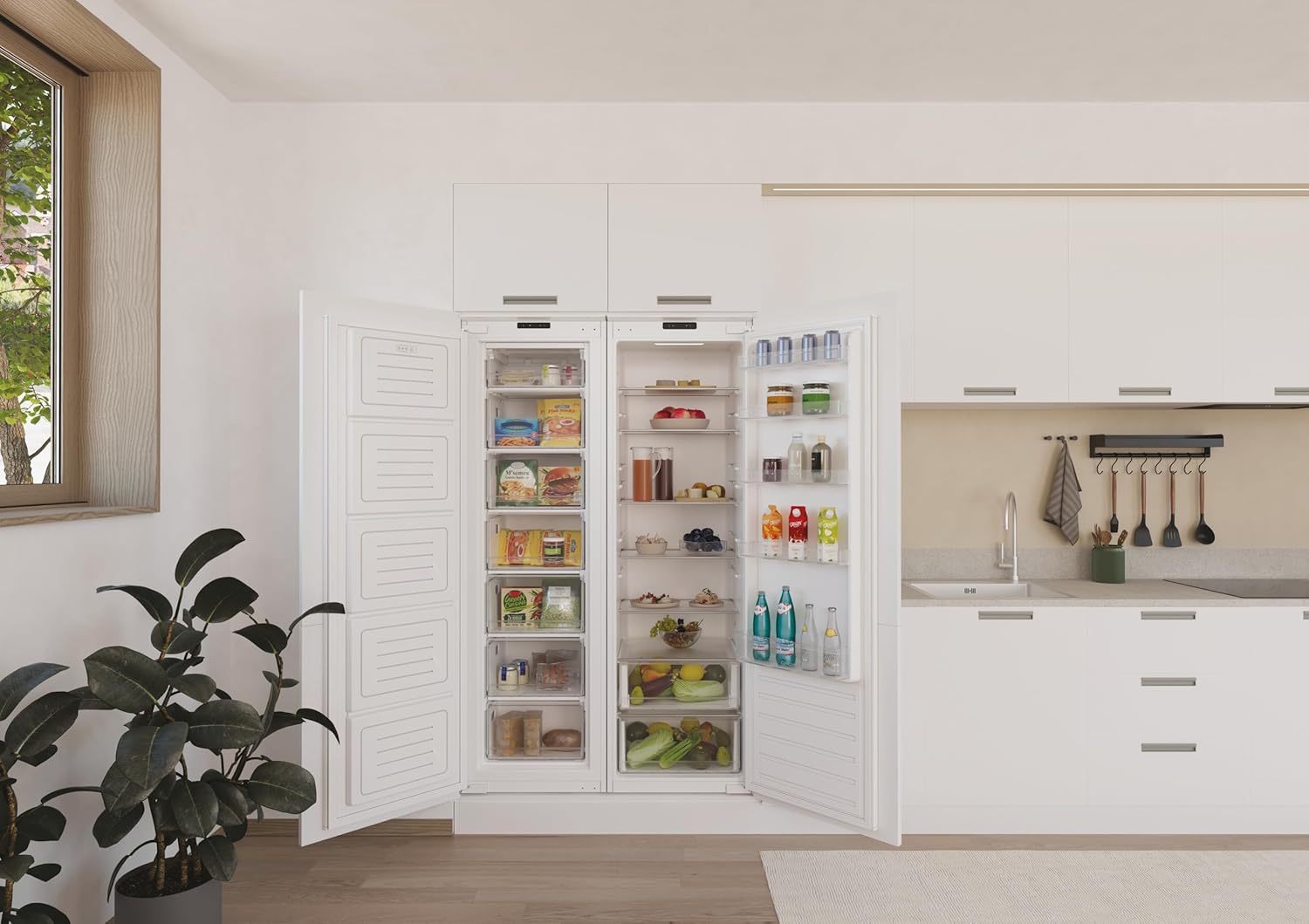 Candy - Réfrigérateur 1 Porte, 178cm, 316L, LED, 39dB, porte réversible, CMS518EW