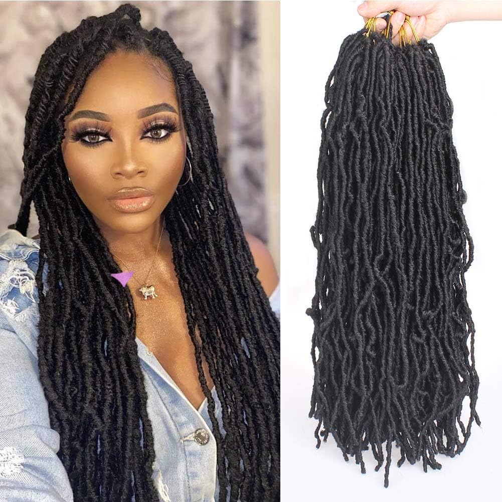 Xtrend - Faux Locs 7 packs - 24 pouces - synthétiques, doux, bouclés, 12 brins, noir 1B#