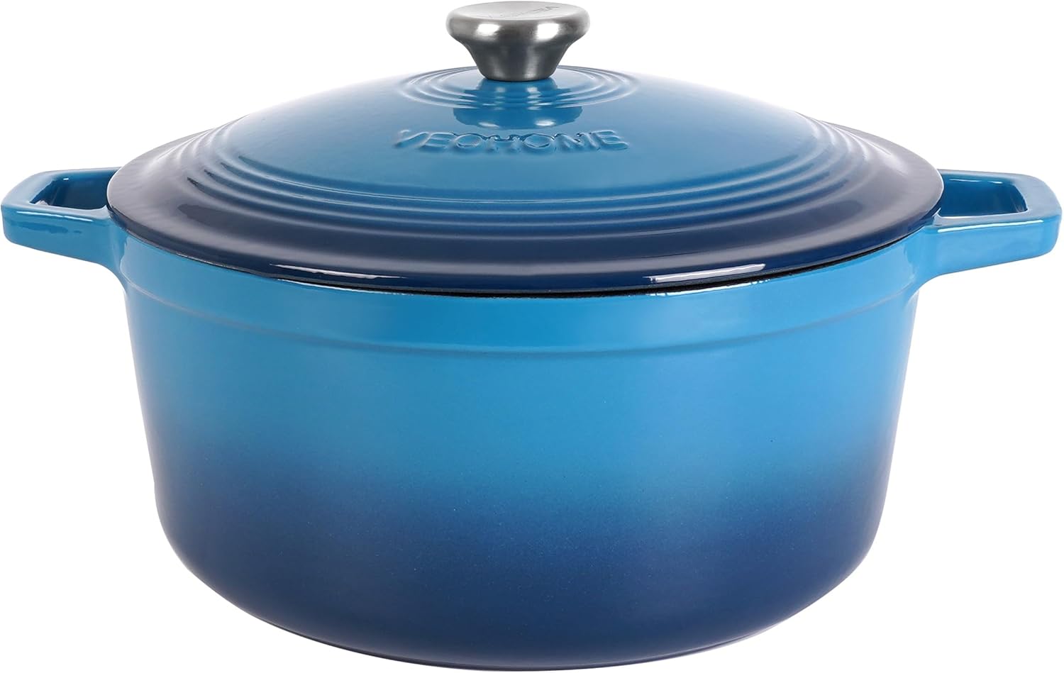 VeoHome - Cocotte Fonte Émaillée 6L - 28cm - Induction/Gaz/Four, cuisson homogène