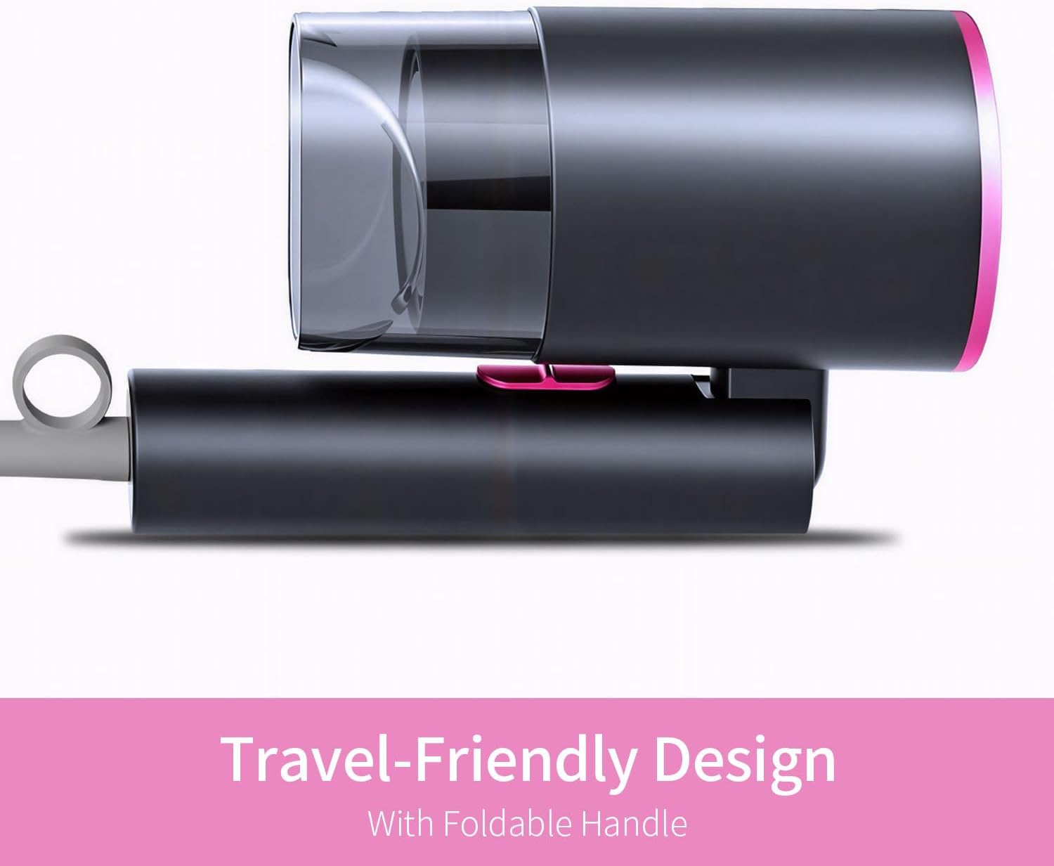 Sèche-cheveux pliable - 2000W - séchage rapide, air chaud/froid, compact