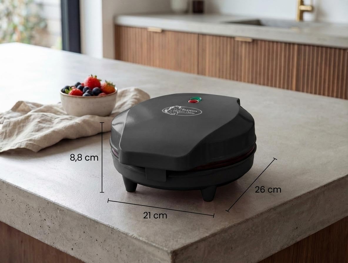 Bestron - Black Label - 700W - gaufrier cœur antiadhésif noir