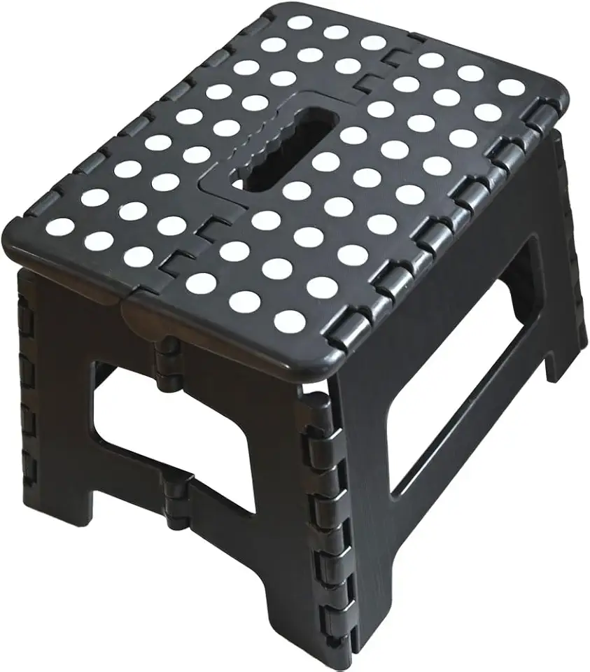 Armo - Tabouret pliant compact - poignée de transport, 150kg max, noir