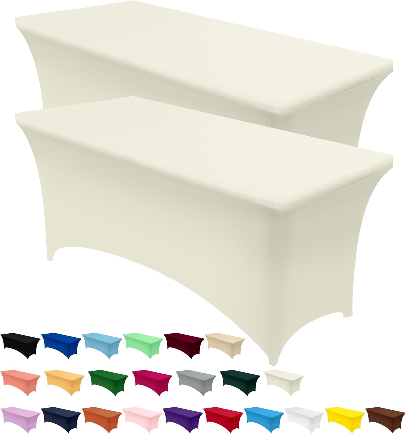 Utopia Kitchen - nappe extensible - 122 cm - polyester/spandex, lavable, infroissable, lot de 2