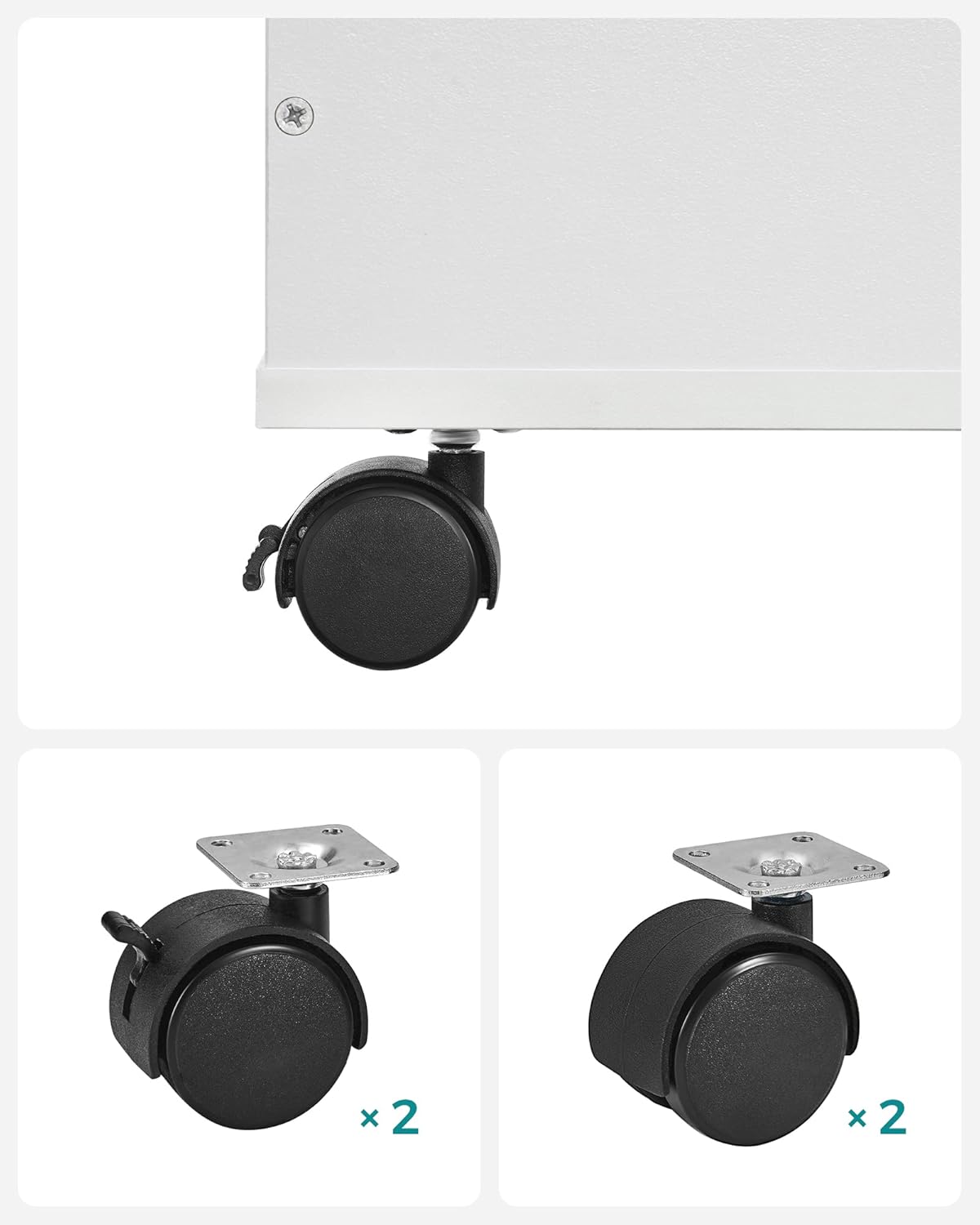 SONGMICS - étagère enfants, 3 compartiments, roulettes, mobile, GKR41WT