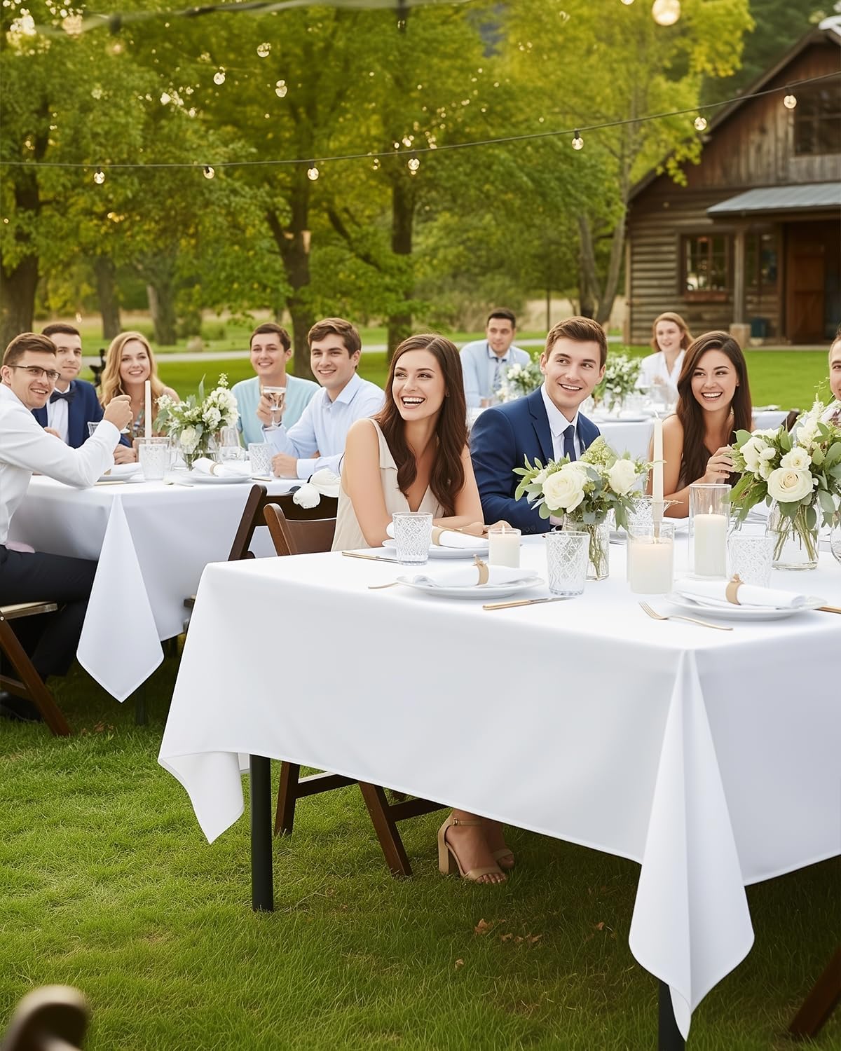 Utopia Kitchen - Nappe rectangulaire lot de 2, 152x213cm, lavable, blanc