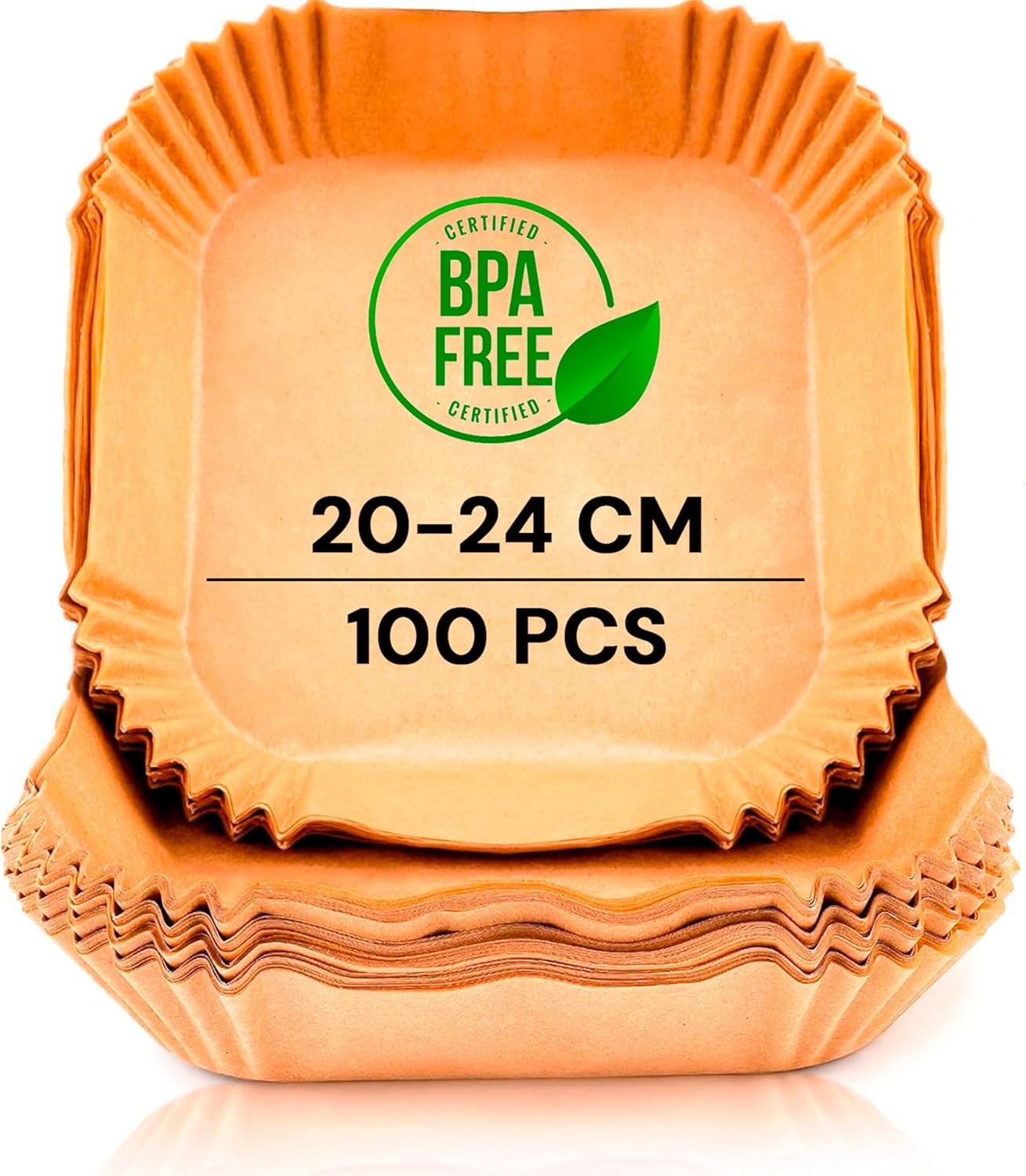 edihome - papier cuisson air fryer - 20-24 cm - 100 unités, jetable, BPA free