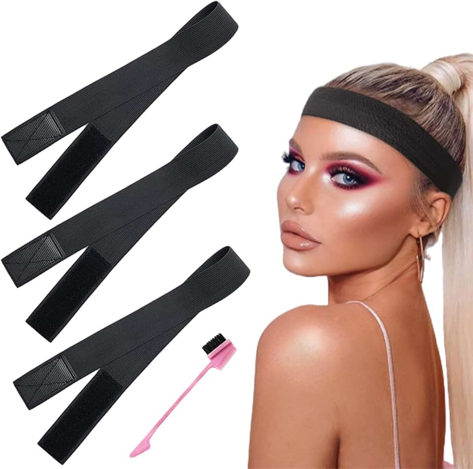Bandes élastiques pour perruque – réglables – 3 pièces + brosse – maintien optimal