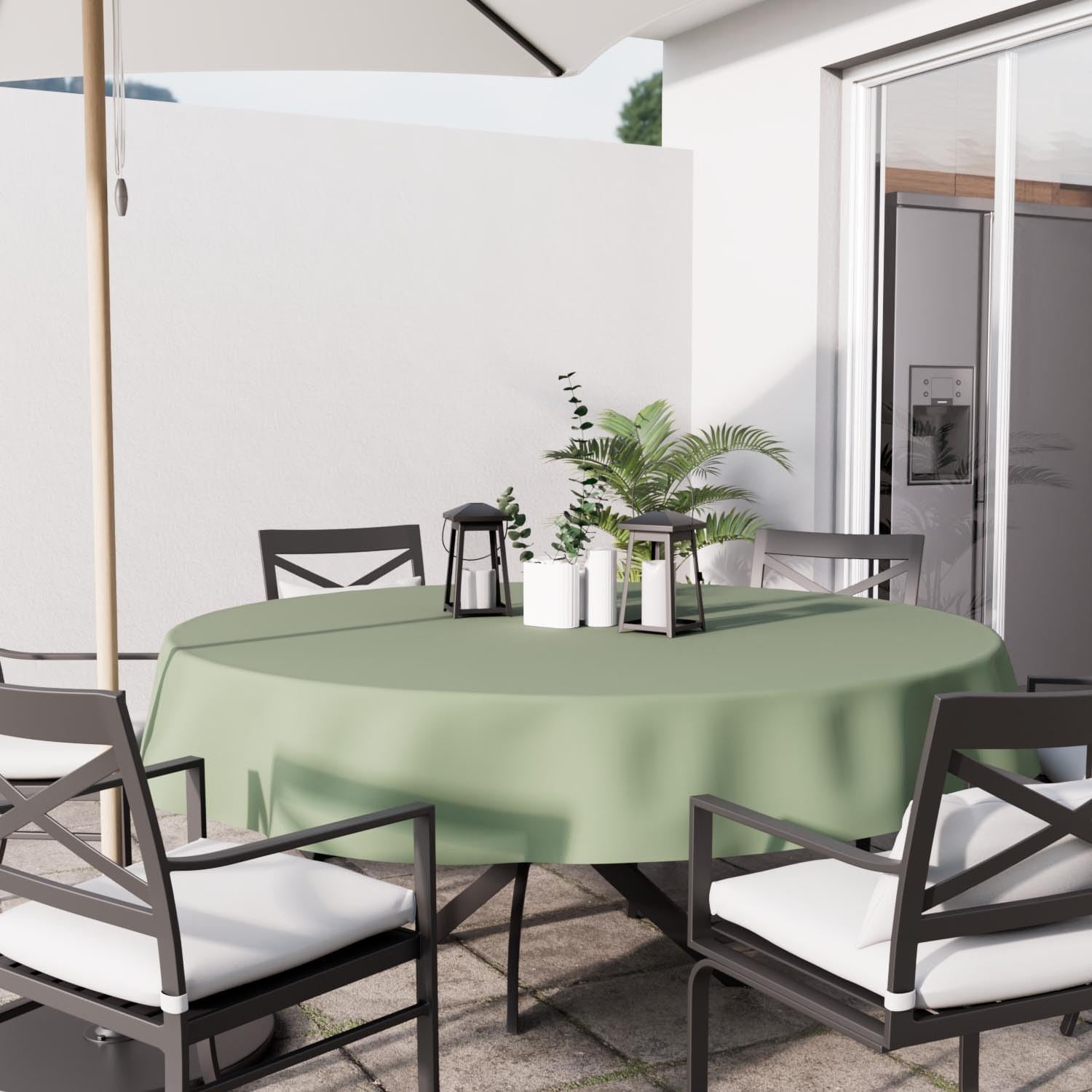 Soleil d'Ocre - Alix nappe ronde - 180 cm - polyester, anti-taches, kaki