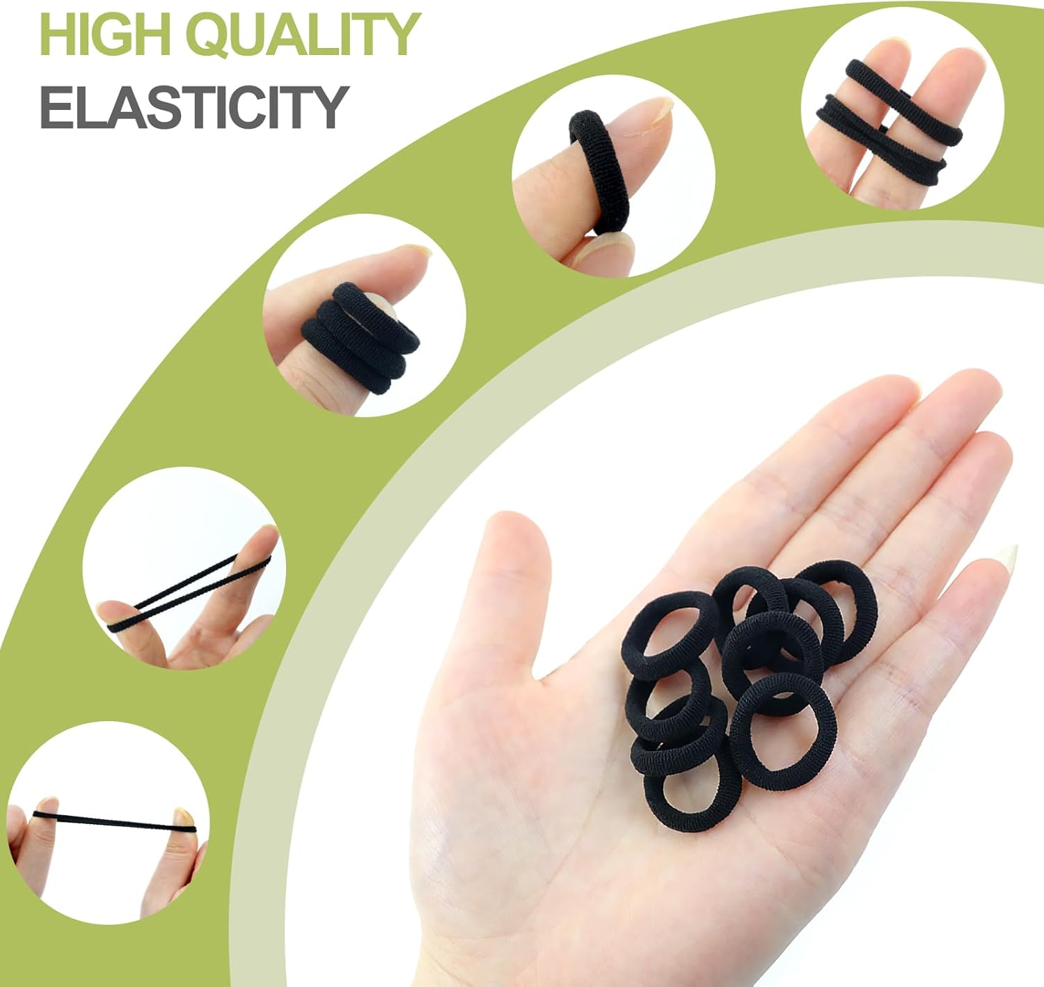 Élastiques à cheveux - mini chouchous noirs - 100 pcs - bébé et enfant