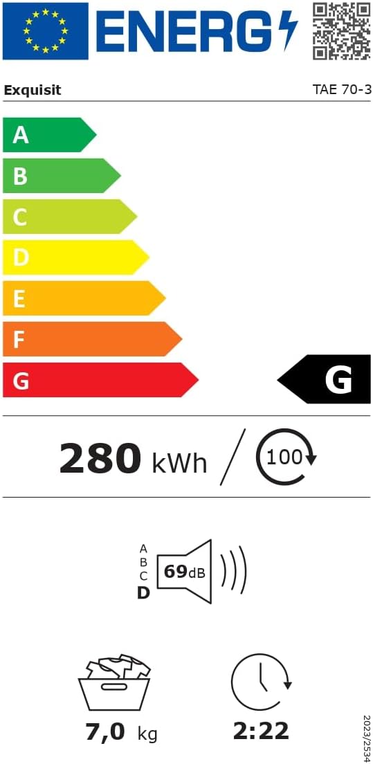 Exquisit - Sèche-linge série TAE - 7 kg, 8 programmes, départ différé, TAE70-3