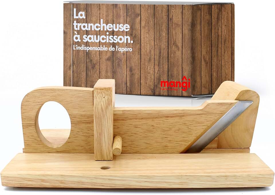 Mangi - trancheuse à saucisson bois éco-responsable - idéale apéro