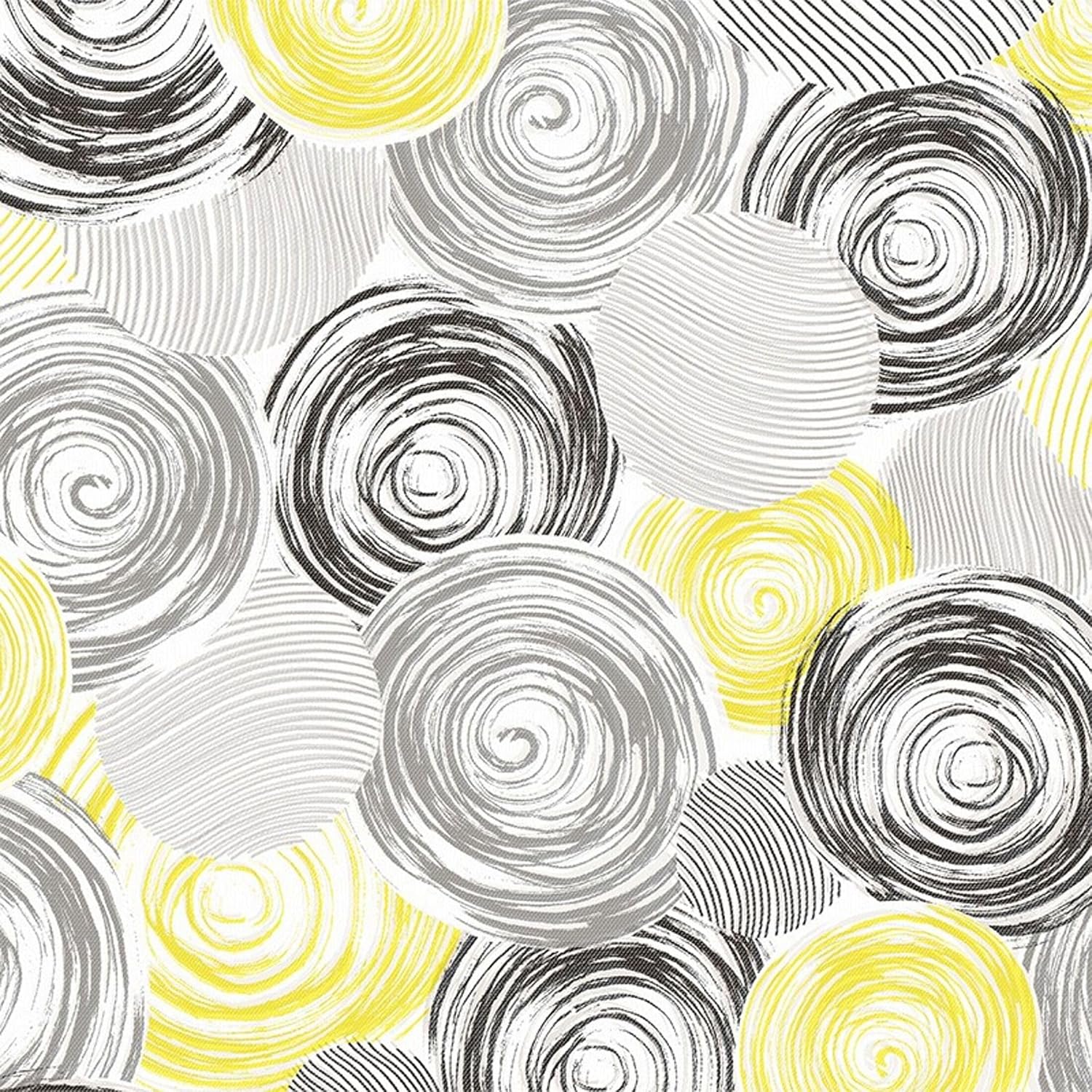 Nappe en toile cirée - rectangulaire, 140x140 cm, anti-taches, imperméable, Circle Jaune