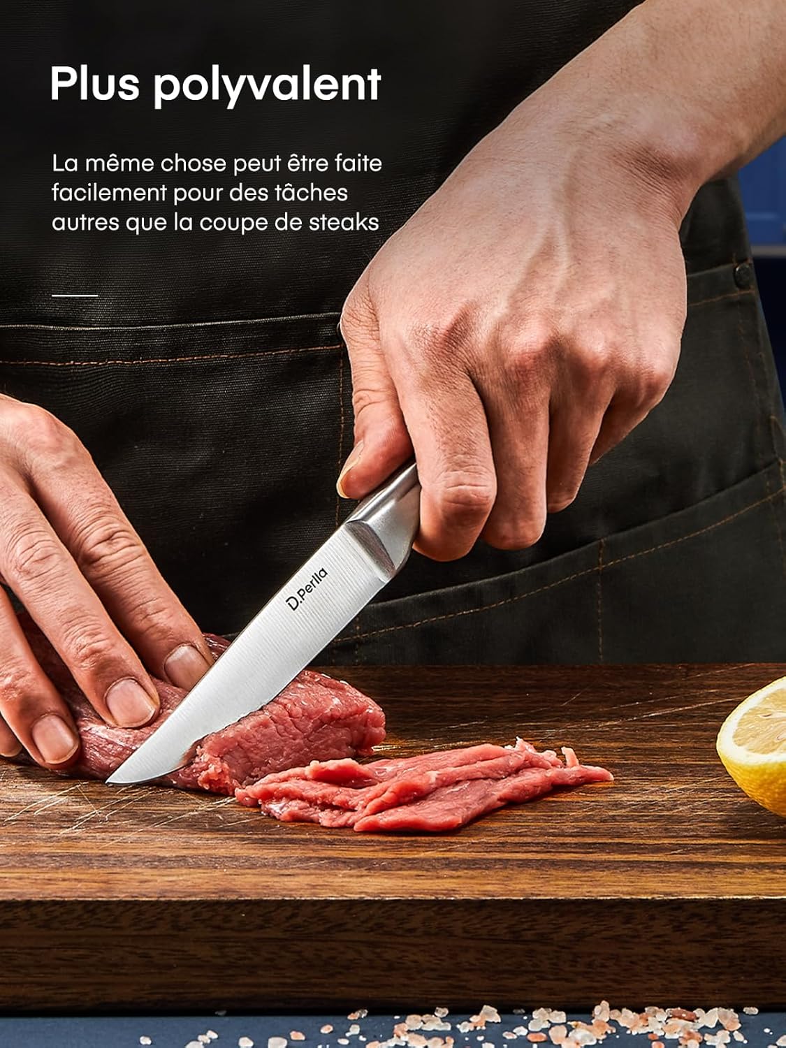 D.Perlla - couteaux à steak lame droite, 23.1 cm, extra tranchants
