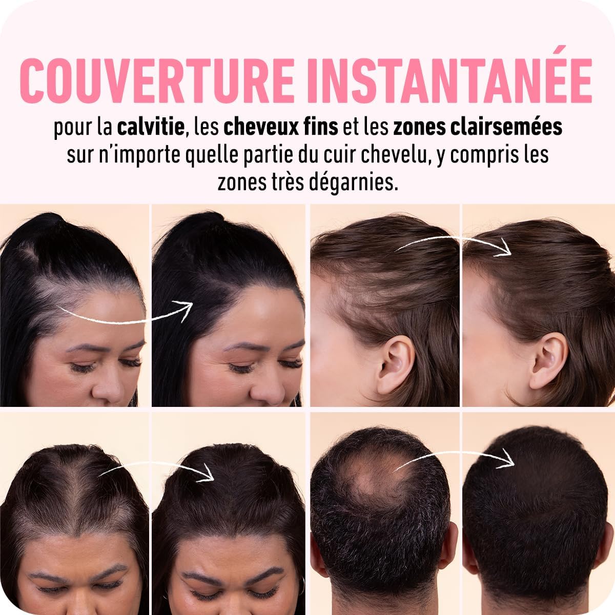 BOLDIFY - Poudre de Racine Cheveux - 10g - Camoufle gris, retouche instantanée, effet naturel