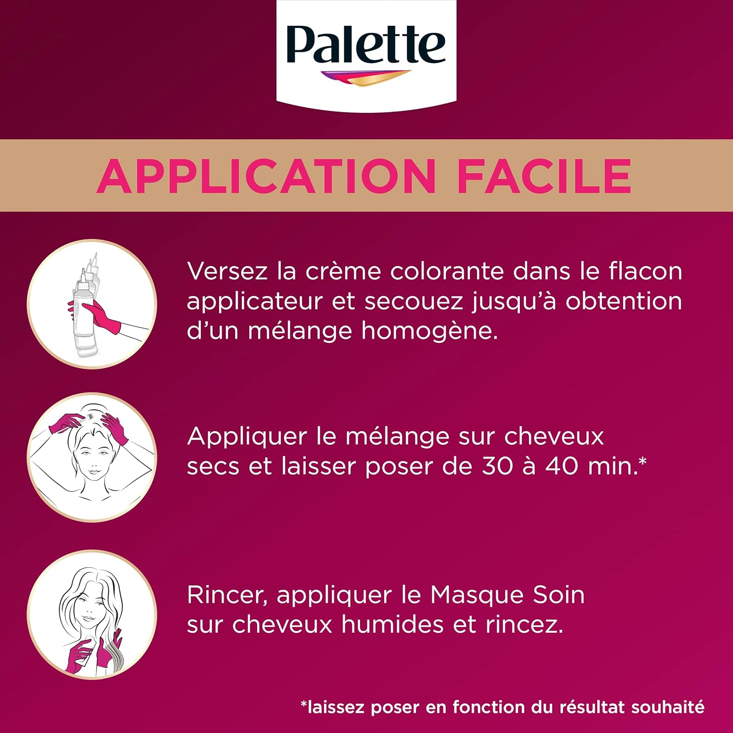 Palette - Intensive coloration permanente, cheveux châtain clair, 600, soin, couvre 100% blancs