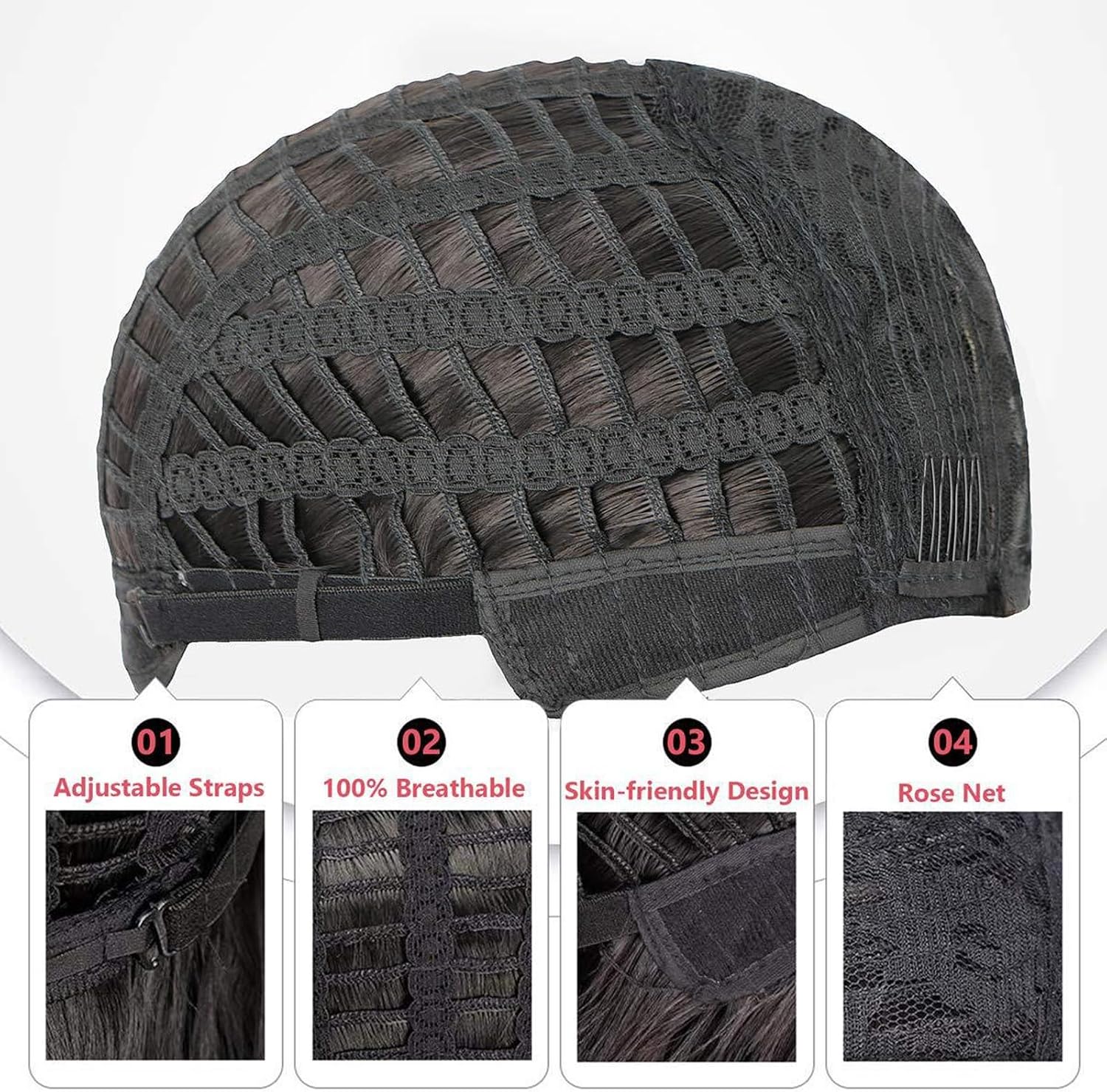 Perruque femme - bob droit noir avec frange - courte - synthétique, usage quotidien et cosplay