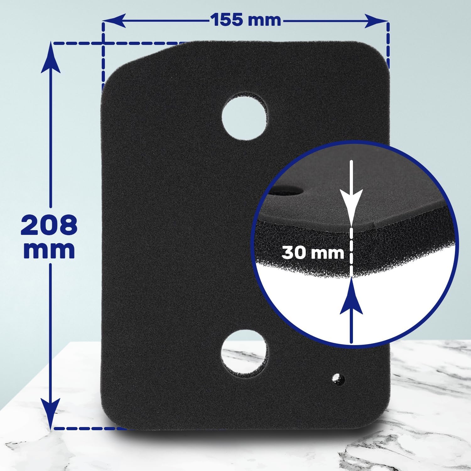 Miele - filtre sèche-linge - 208x155x30mm - pack 2 pièces, mousse, 9164761