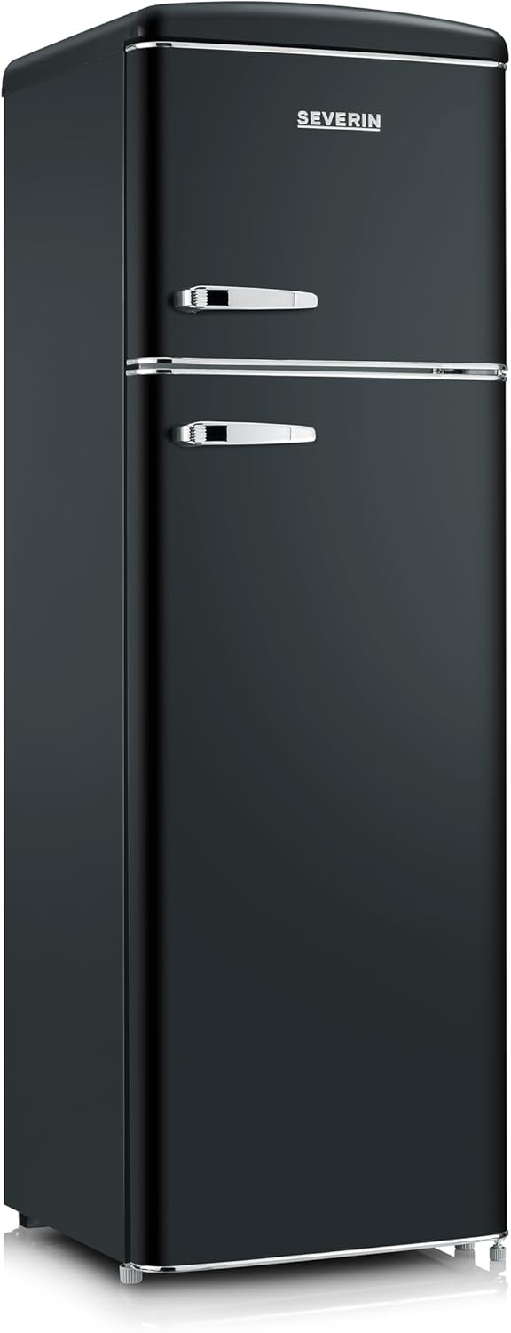 SEVERIN - Rétro 2 portes - 55cm - 246L, Classe D, noir mat, RKG 8984