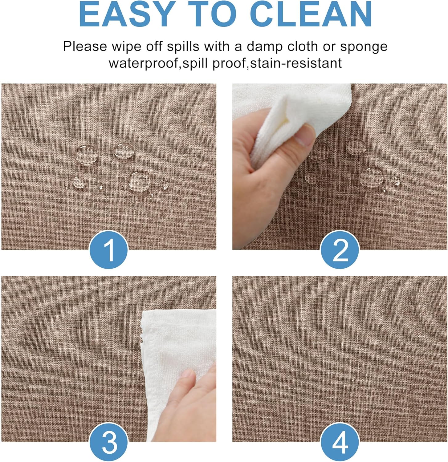 DWCN - nappe aspect lin 135x220cm, lavable et imperméable