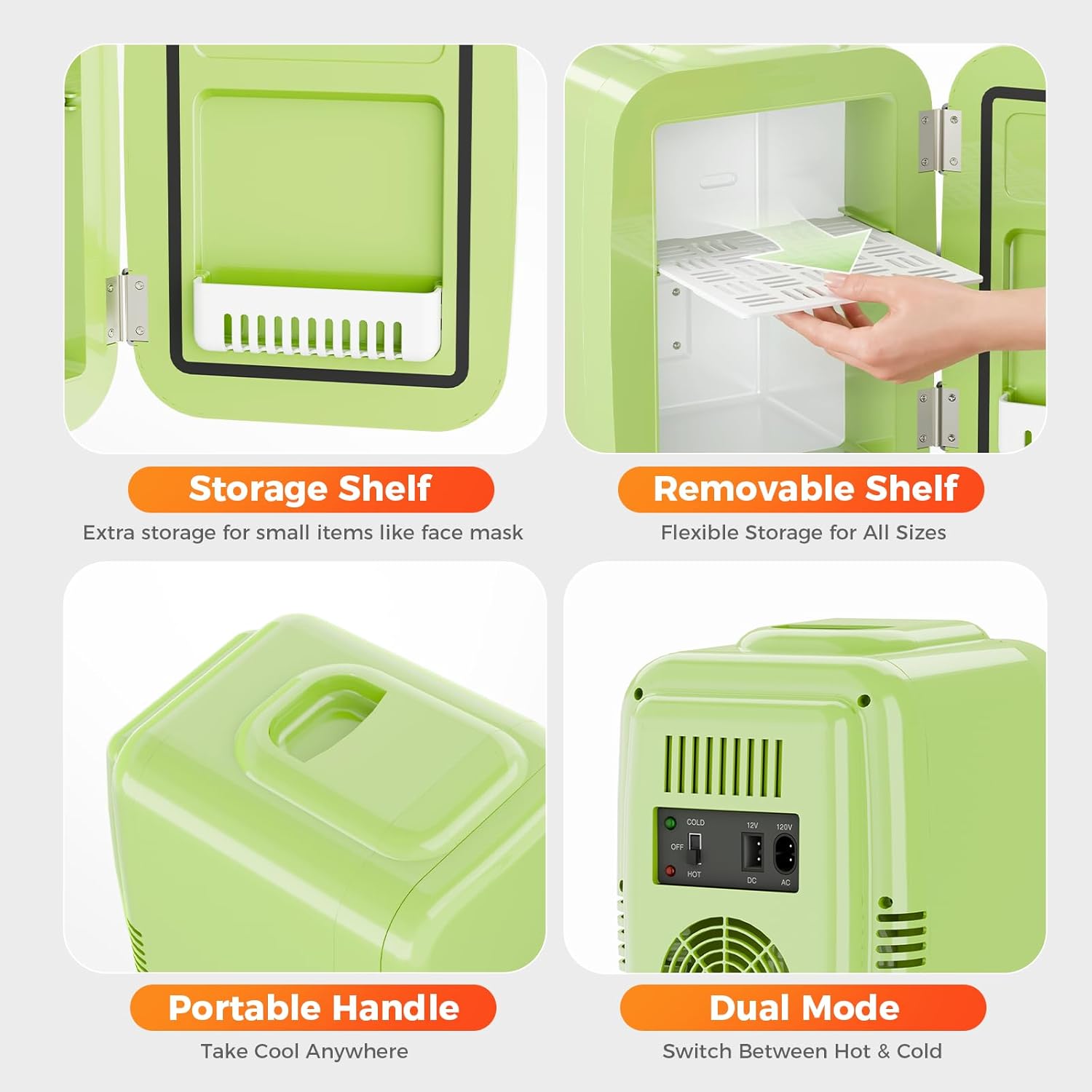 YASHE - mini réfrigérateur 4L - refroidissement/chaud, 220V/12V