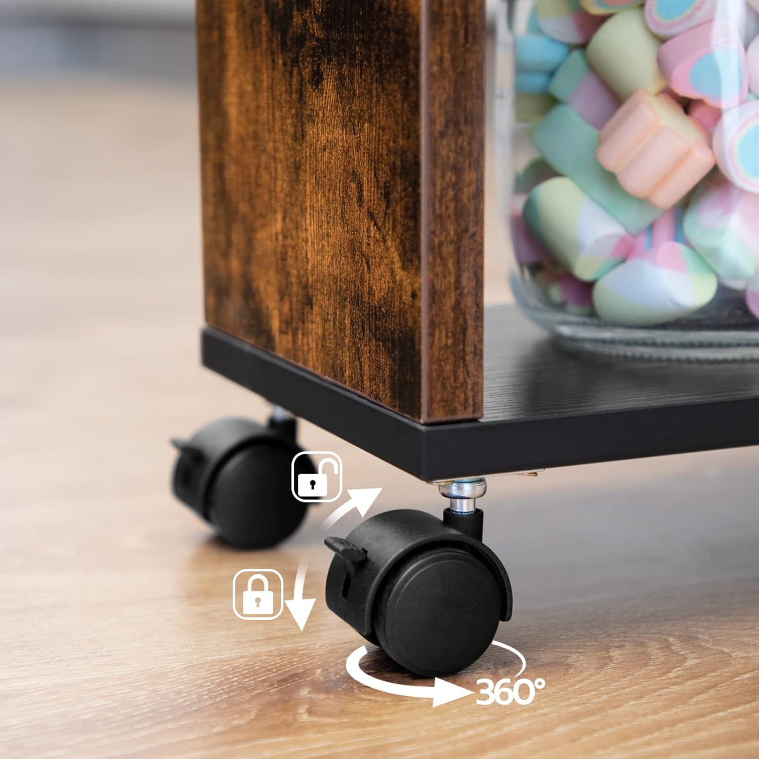 HOOBRO - desserte 4 niveaux, poignée, freins, bords relevés, EBF15TC01