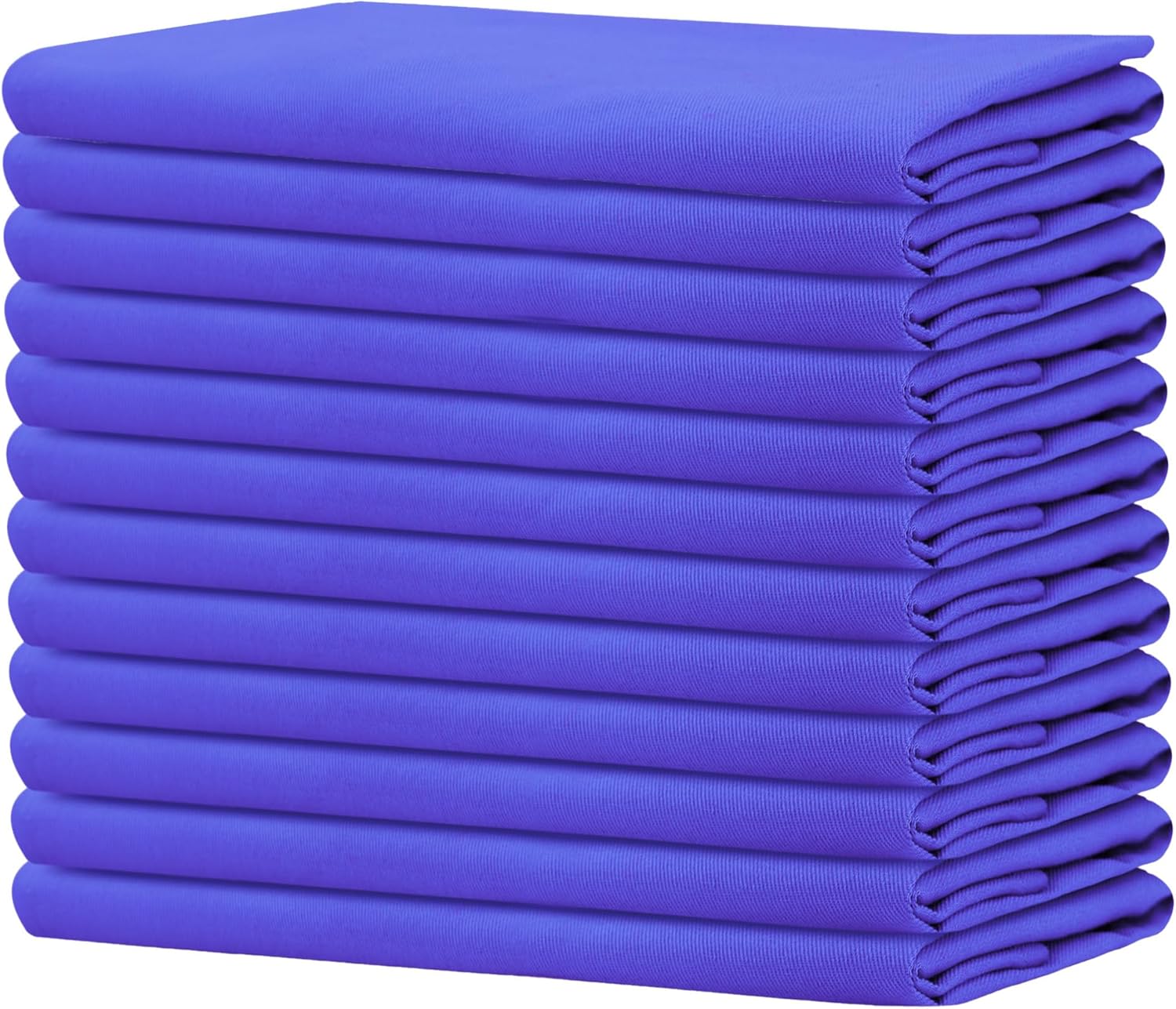 Sweet Needle - serviettes de table surdimensionnées - 45x45cm - coton épais royal bleu, coins arrondis, lot de 12