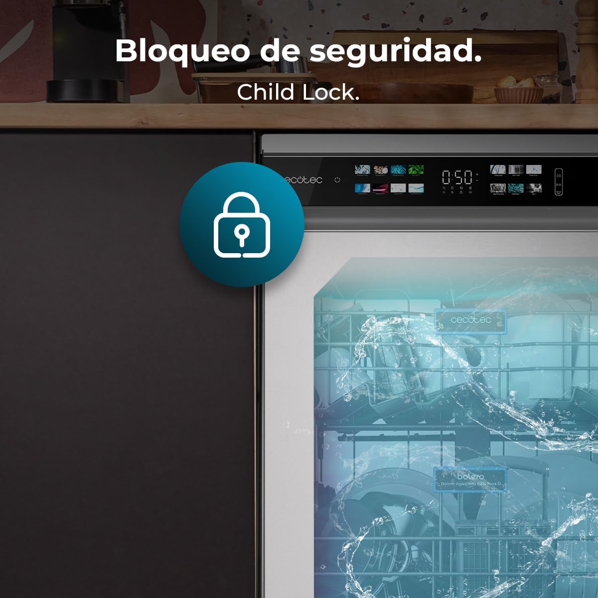 Cecotec - Bolero Aguazero 6210 - 60cm - inox, 15 couverts, écran XXL, 14 programmes D