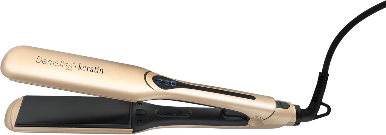 Demeliss - Saint Algue Kera-GOLD XL - plaques larges, 14 températures, écran digital, cordon rotatif - Kera-GOLD XL