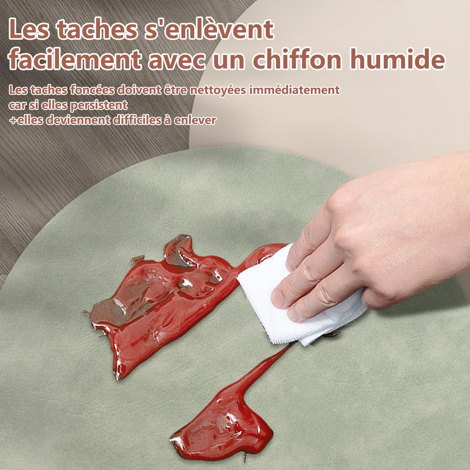 Set de table - lot 6 rond double face 36x36cm lavable antidérapant