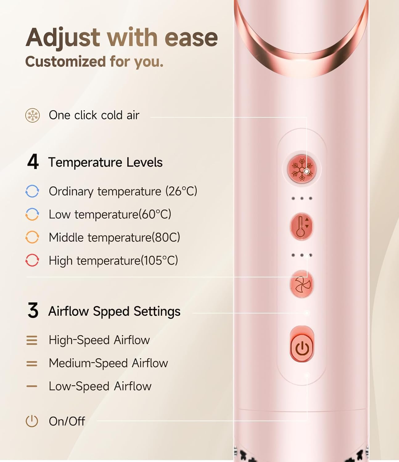 Brosse soufflante 8 en 1 - Air Styler flexible, brushing, boucleur, lissage