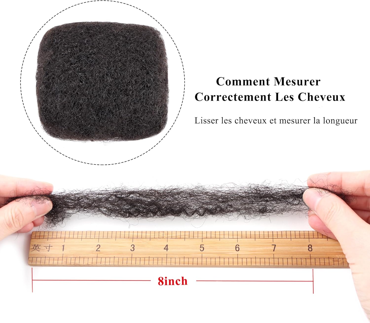 Extension cheveux naturel afro kinky, 18 pouces, 1 oz, noir naturel