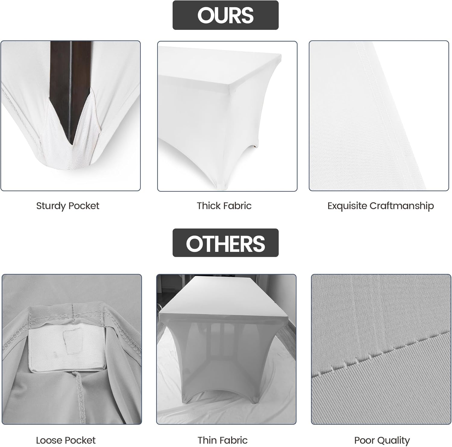 Utopia Kitchen - nappe de table extensible - 183 cm - polyester spandex, lavable, blanc