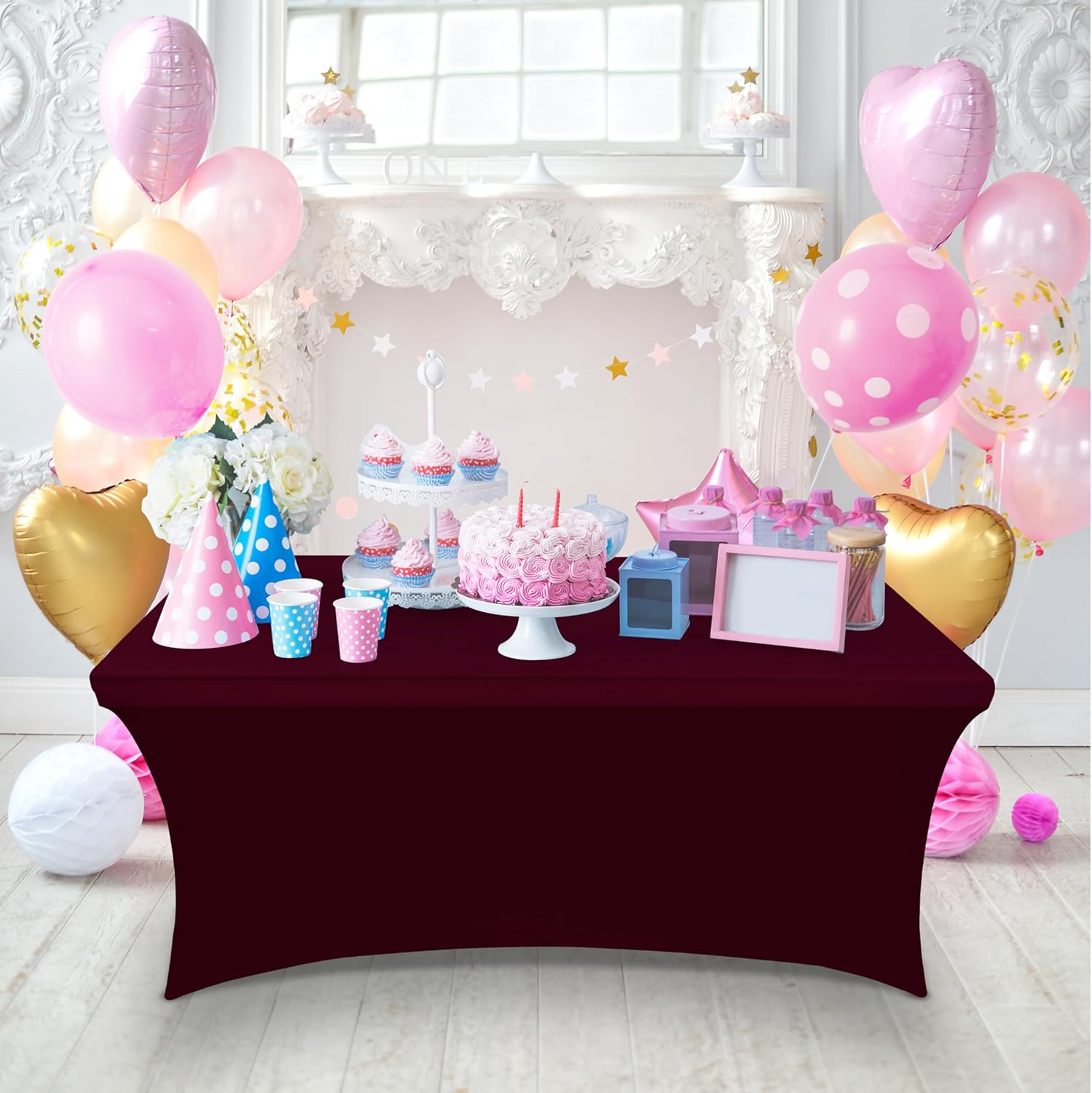 Utopia Kitchen - Lot de 2 nappes élasthanne 183x76x76cm - ajustées, lavables, infroissables, extensibles