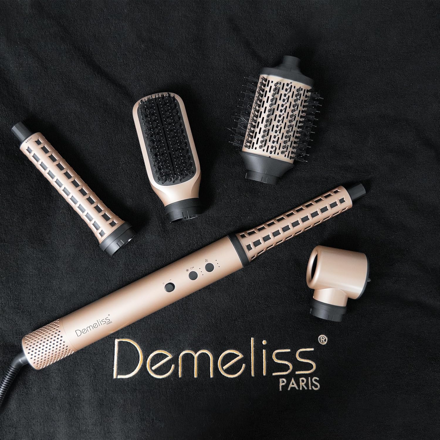 SAINT ALGUE - Demeliss Airflow Styler - Brosse 4en1, 3 températures, compacte, légère, tous cheveux