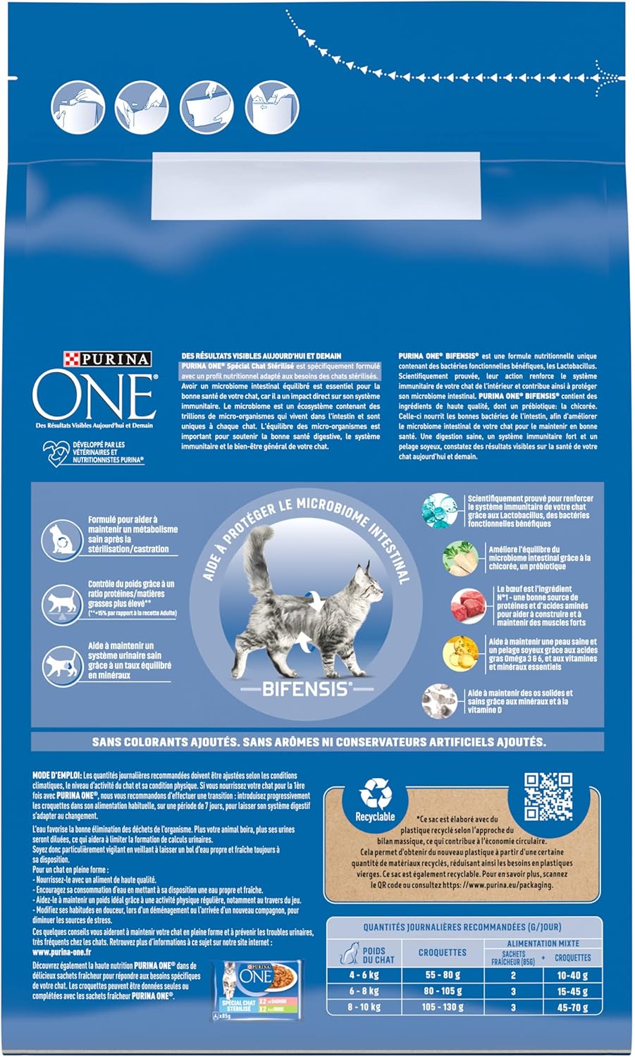 Purina One - Bifensis Croquettes Chat Stérilisé 4x3kg - Immunité, microbiome, système urinaire sain