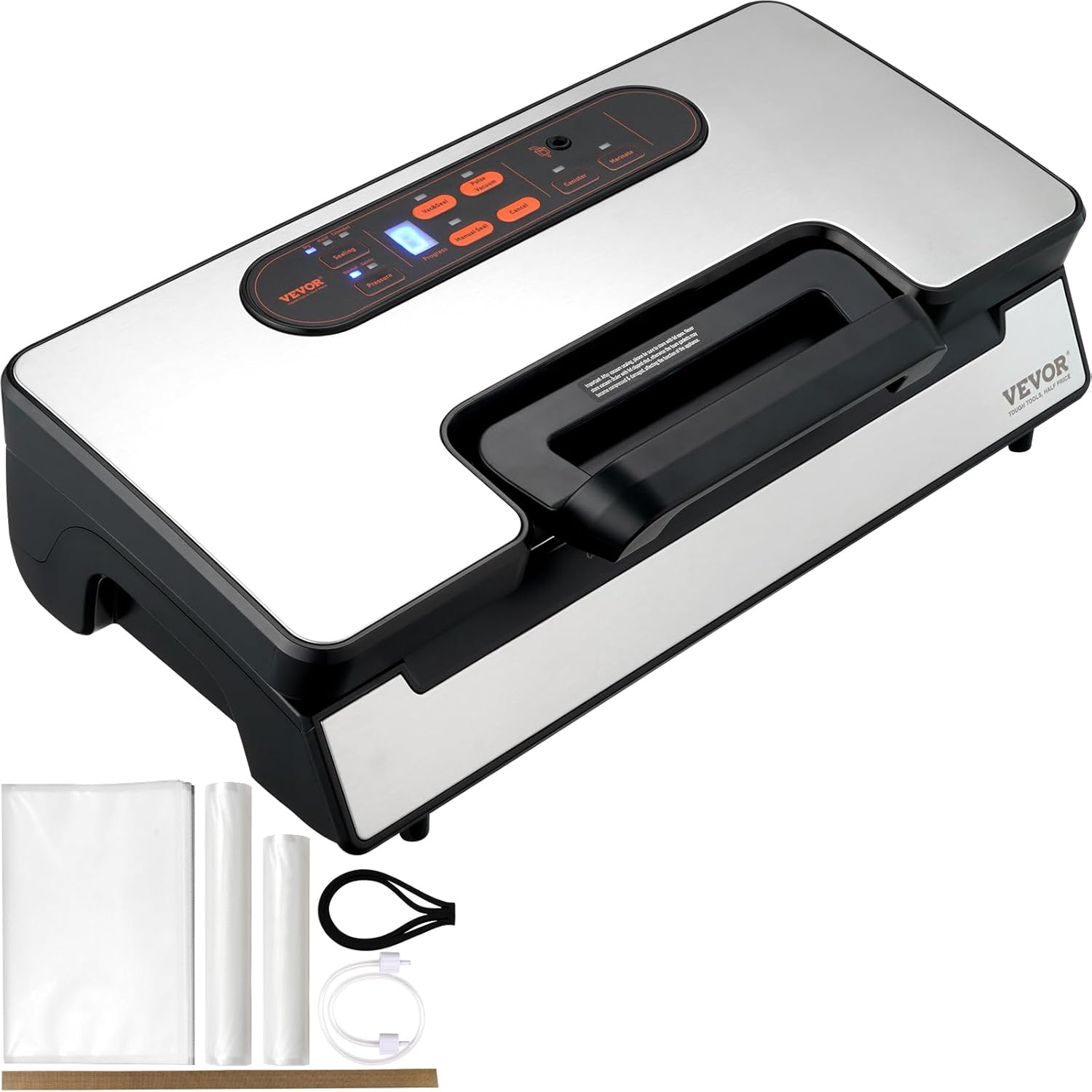 VEVOR - Machine sous vide 130W, 90kPa, coupeur intégré, 2 rouleaux, pour aliments secs et humides