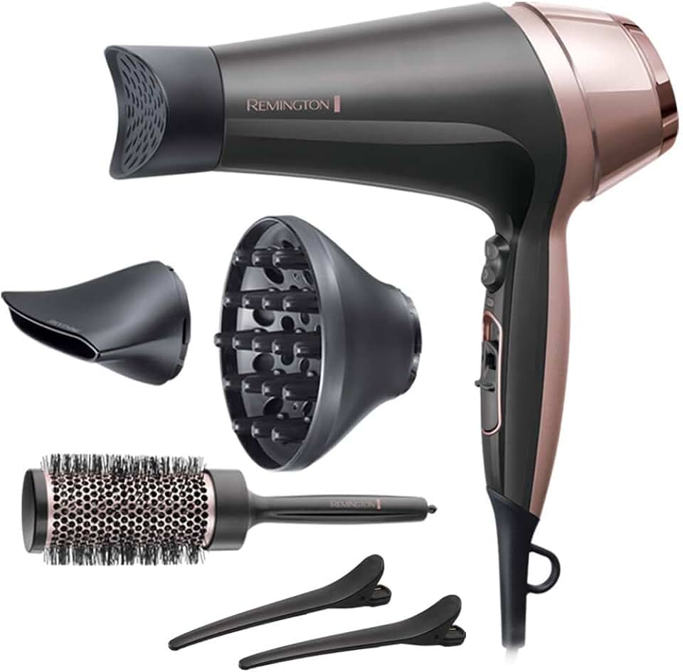 Remington - Sèche-cheveux Curl&Straight - 2200W - 3 températures, 2 vitesses, accessoires - D5707
