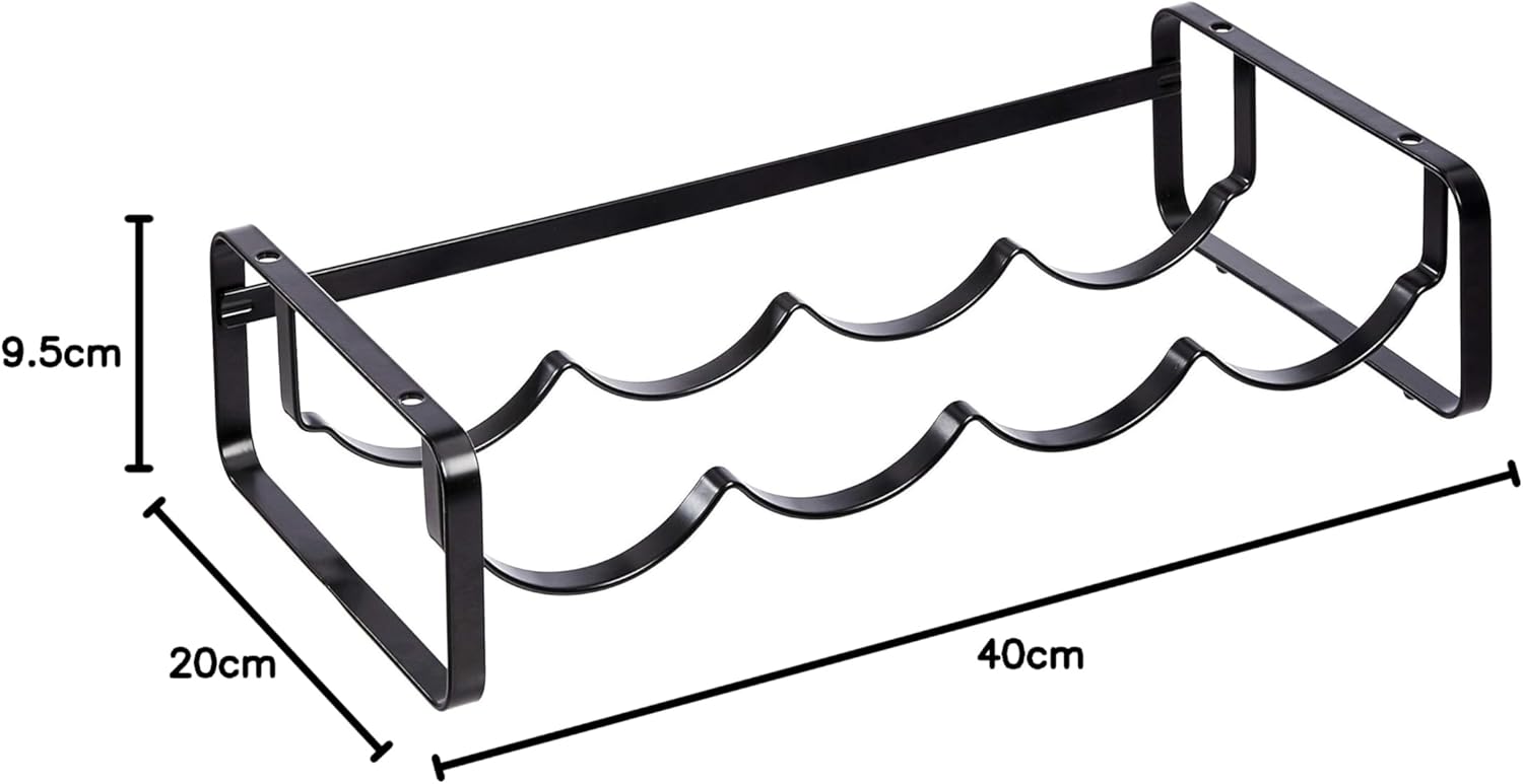 Amazon Basics - Range-bouteilles empilable - 40x20x9.5 cm - noir, pour table