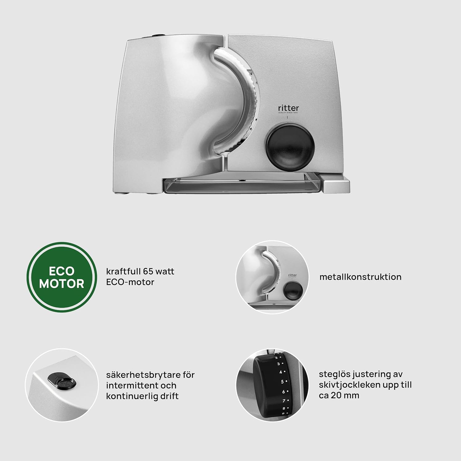 Ritter - Compact 1 - métal - trancheuse électrique universelle, fabriquée en Allemagne